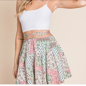 Heyson Patchwork Mini Skirt Size Large